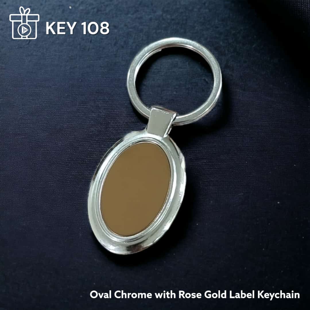 Luxury oval keychain rose gold finish for employees and clients