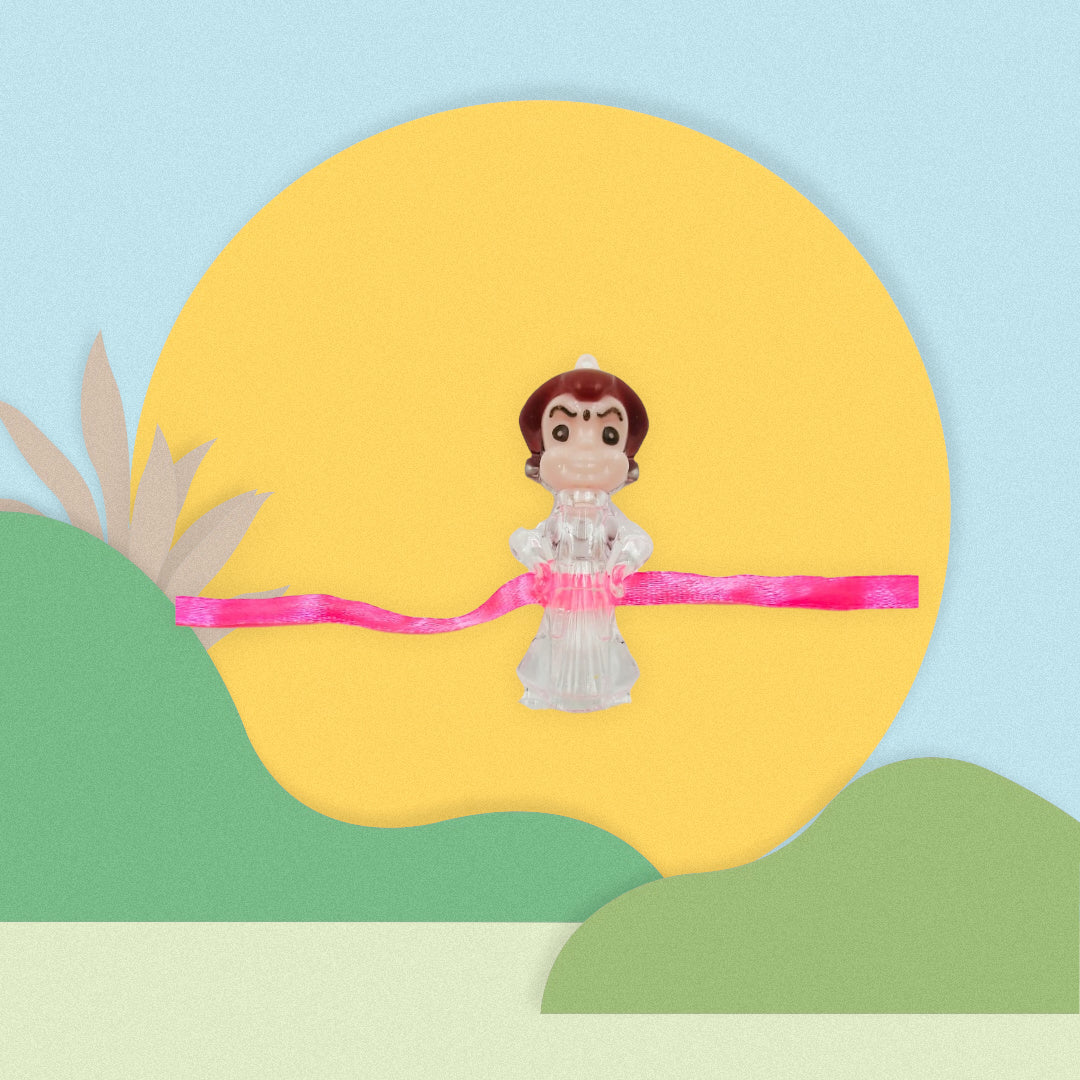 Wrap Shap Chota Bheem Light Rakhi for Kids with Roli Chawal - Design 174