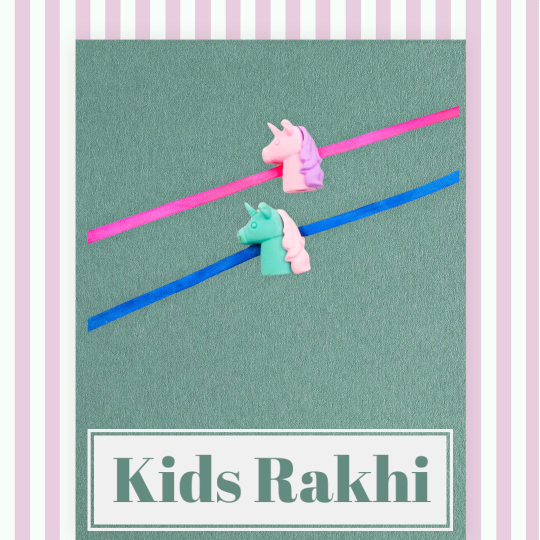 Wrap Shap Kids Rakhi - E6 Enchanting Unicorn Rakhi with Roli Chawal