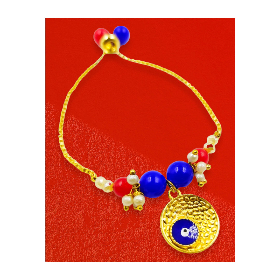 Wrap Shap Ladies Lumba Bracelet - Design36 Evil Eye Bracelet with Roli Chawal