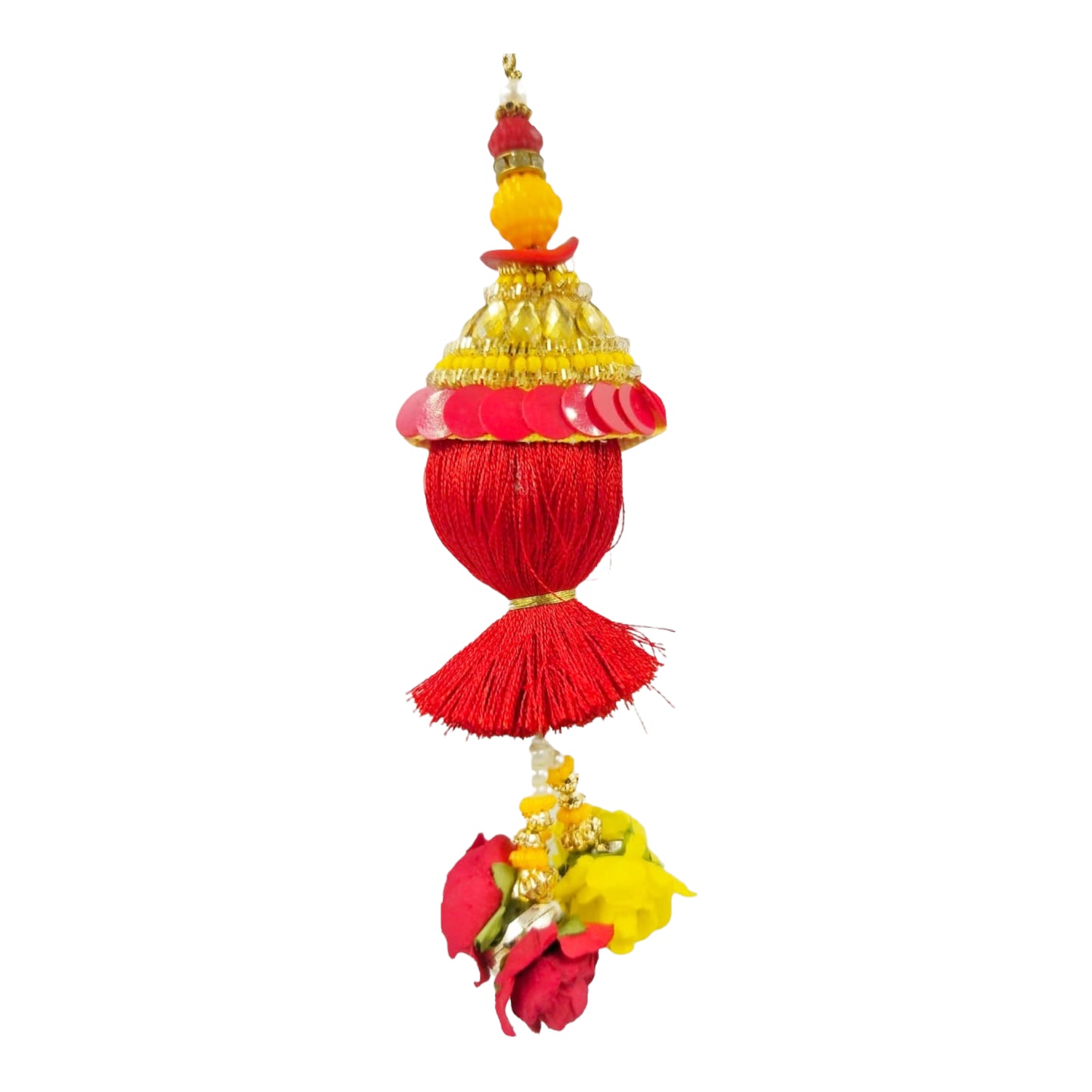 Wrap Shap Red & Yellow Floral Lumba with Roli Chawal - Design ZL24003