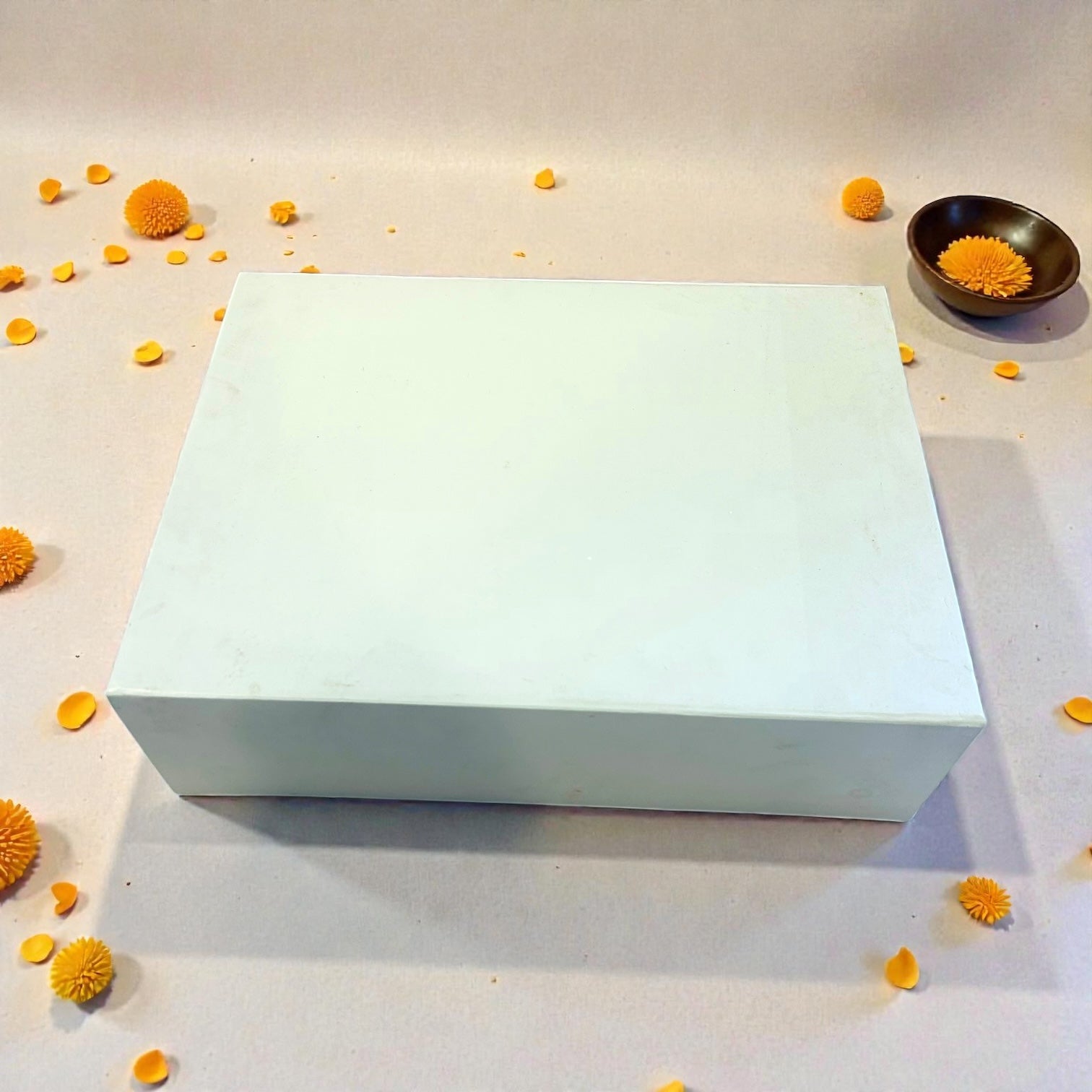 Luxury wedding invitation card gift box with cashew almonds and scented candles