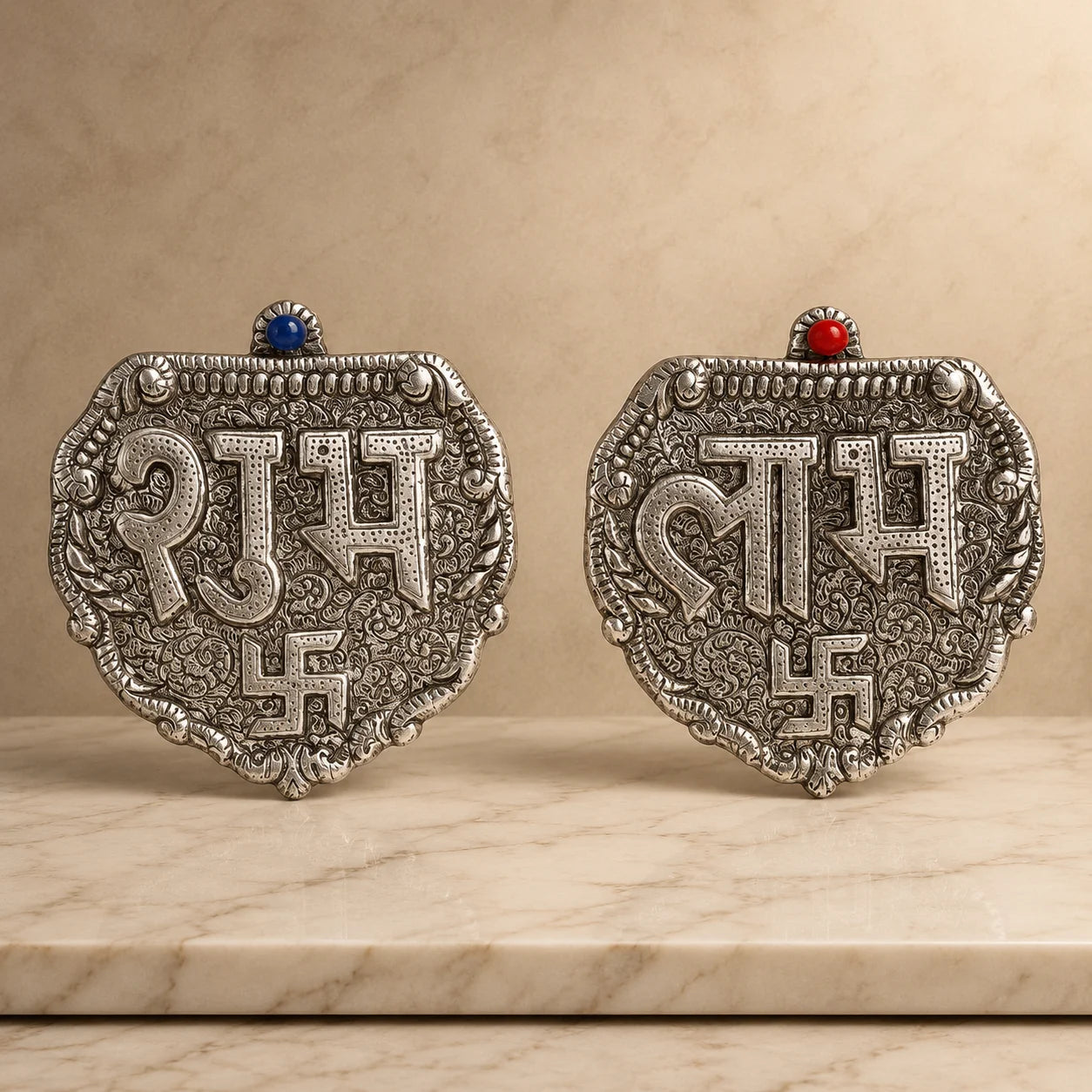 German Silver Finish Shubh Labh Hanging by Wrap Shap in premium gift box, ideal for Diwali gifting, housewarming gifts, wedding return gifts, office décor, festive decoration, and corporate gifting.