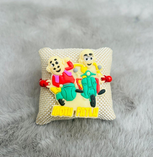 Wrap Shap Kids Rakhi - Motu Patlu Rakhi with Roli Chawal