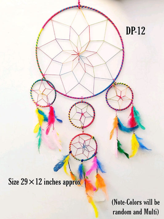 Large size colorful dream catcher with feathers