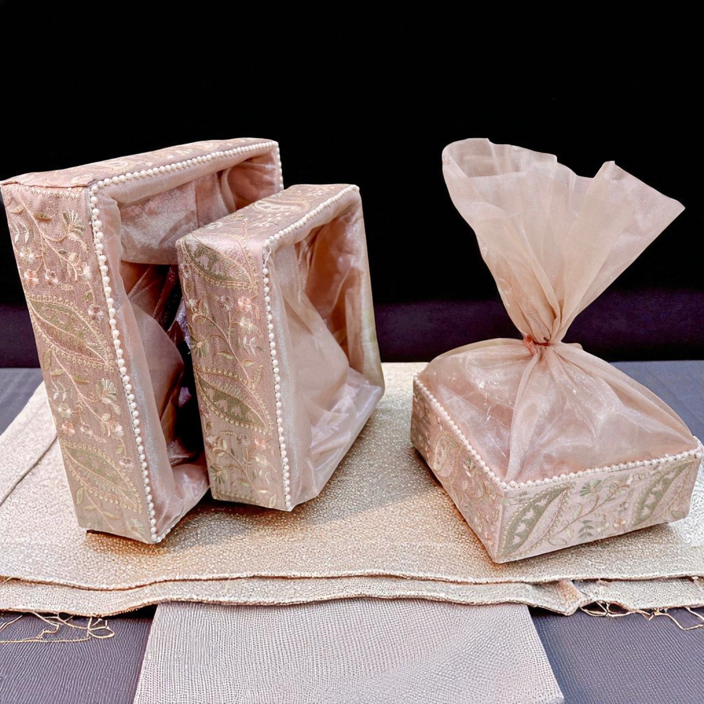 New Keri square gift basket by Wrap Shap, available in 3 sizes for festive gifting