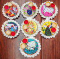 Subh Kodi mix design roli chawal plate for pooja rituals