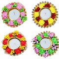 Beautiful flowers and pearls candle holder for home décor