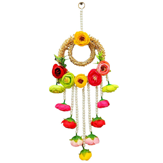 Flower Design Wall Hanging 18x7 Inch for Diwali home décor