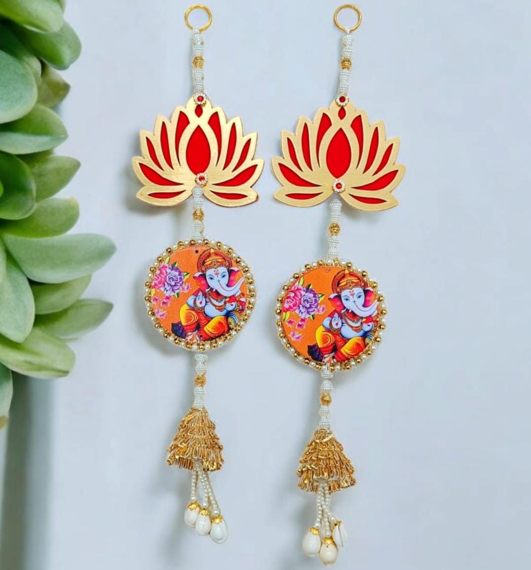 Handmade traditional lotus hanging with decorative tassels
