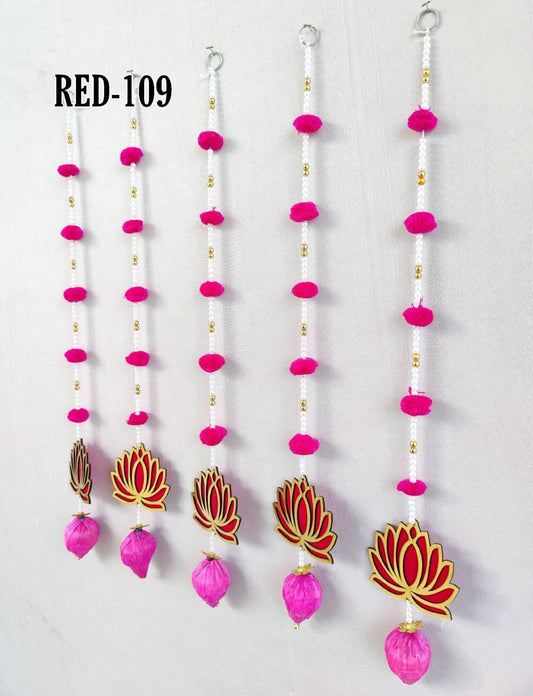 Handmade lotus pom pom decorative hanging for festive décor