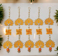Wooden Swastik and Lotus hanging 18 inch for home décor