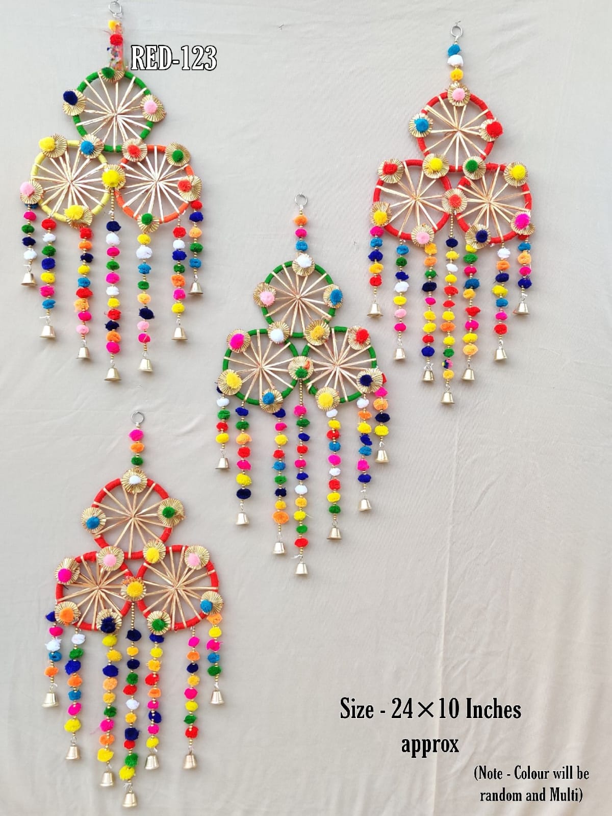 Handcrafted pom pom decorative hanging