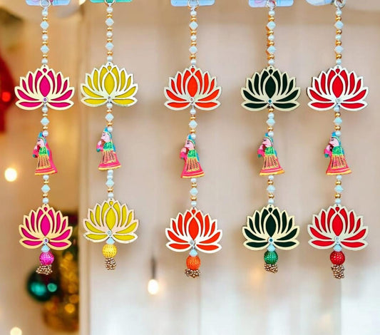 Wooden Queen & Lotus Hanging for festive home decoration