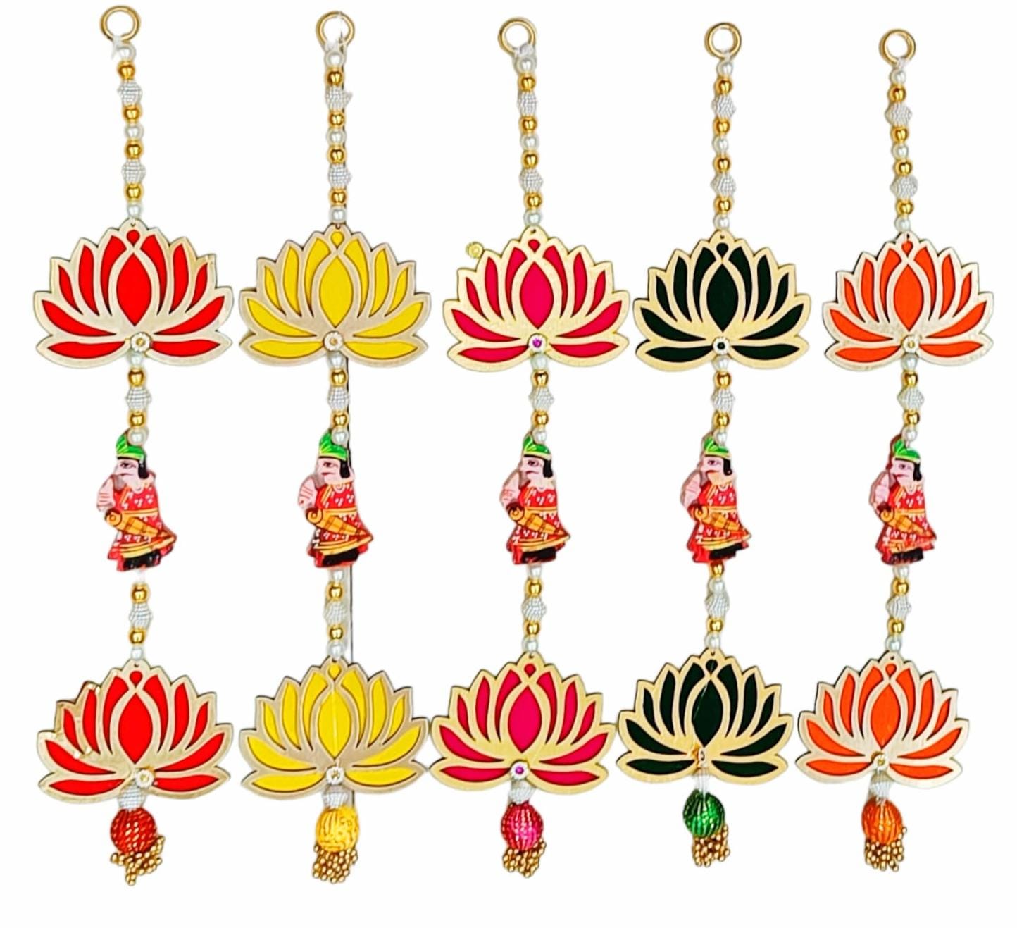 Wooden King & Lotus Hanging for festive home decoration