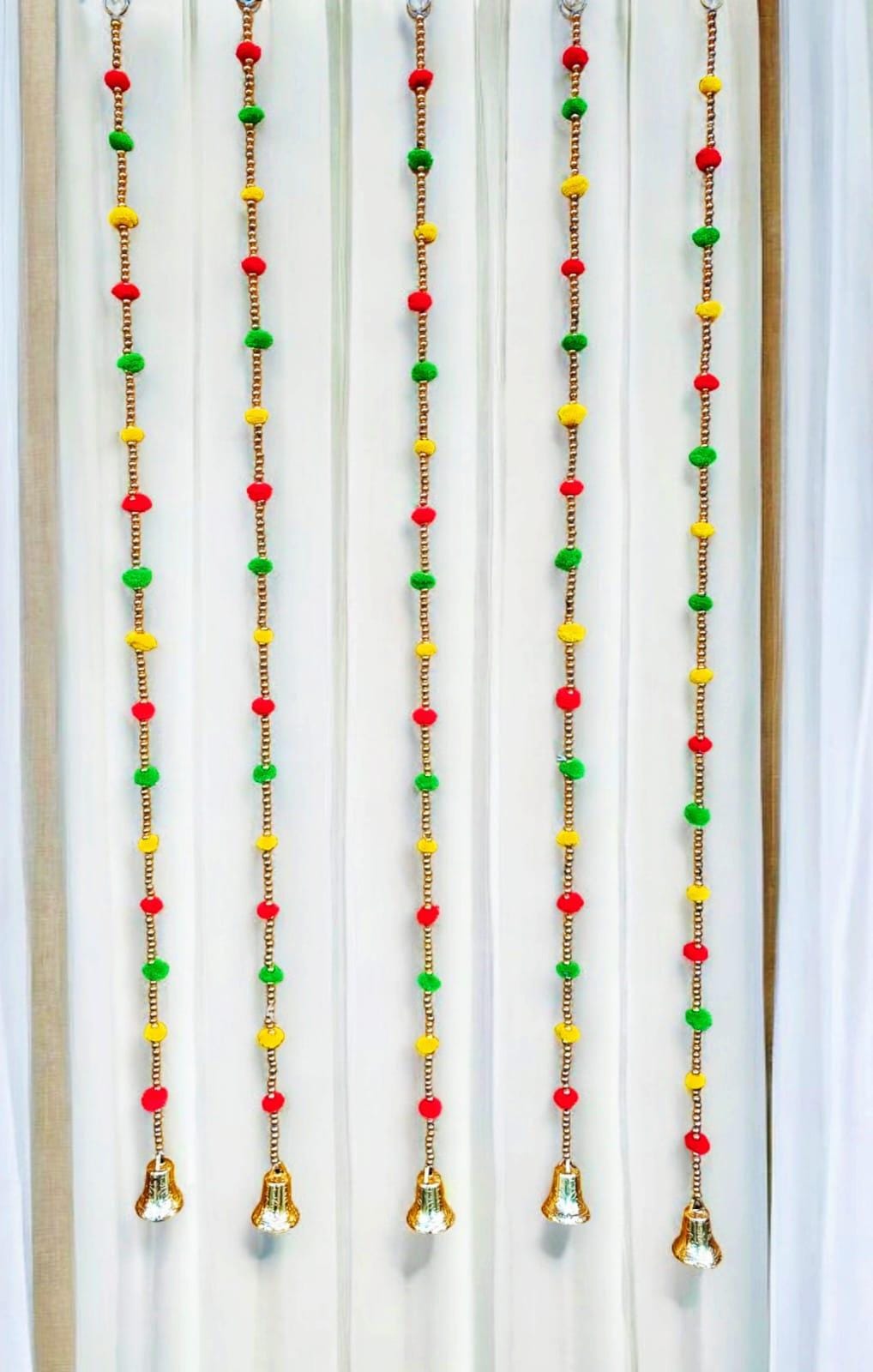 Pom Pom and Golden Ghanti Pearl Latkan for festive decoration
