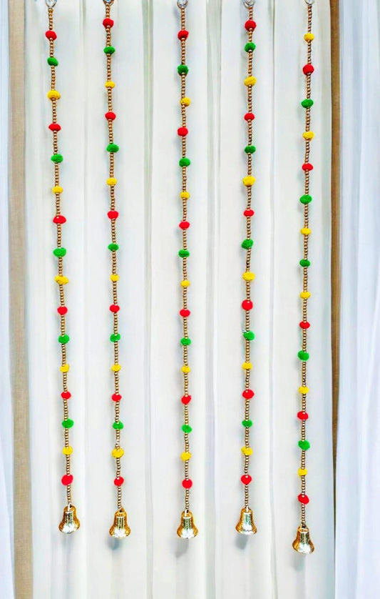 Pom Pom and Golden Ghanti Pearl Latkan for festive decoration