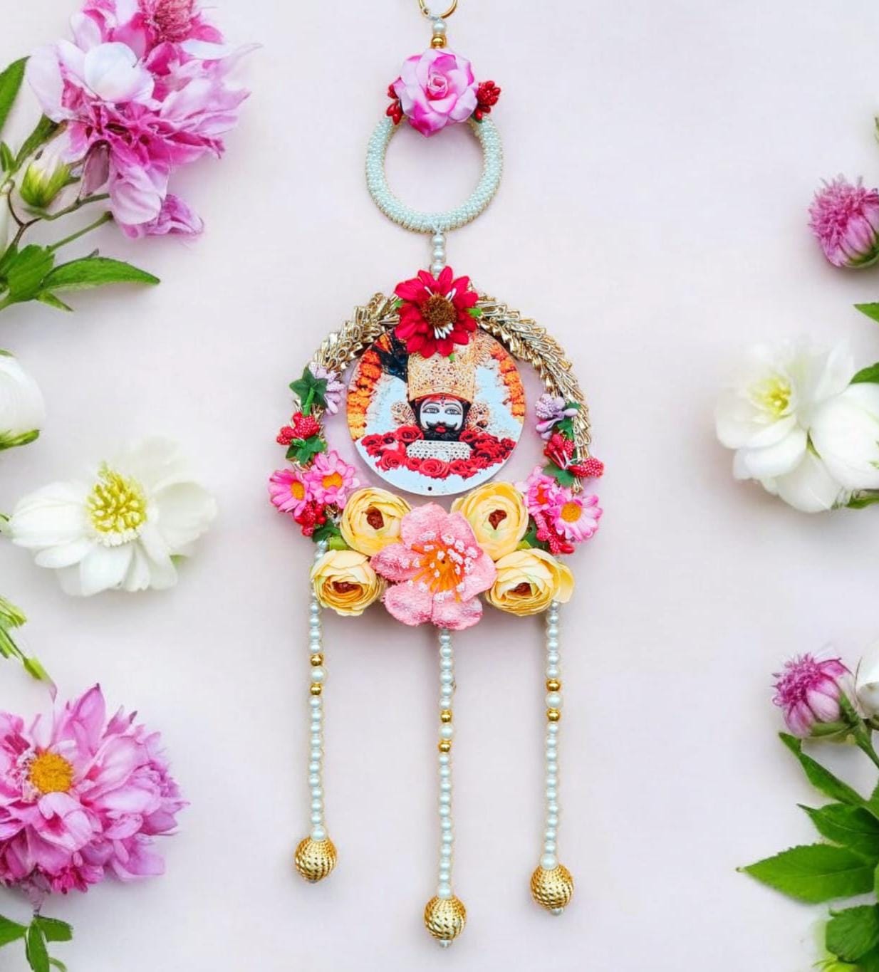 Khatu Shyam Ji flower design wall hanging for pooja room and home décor