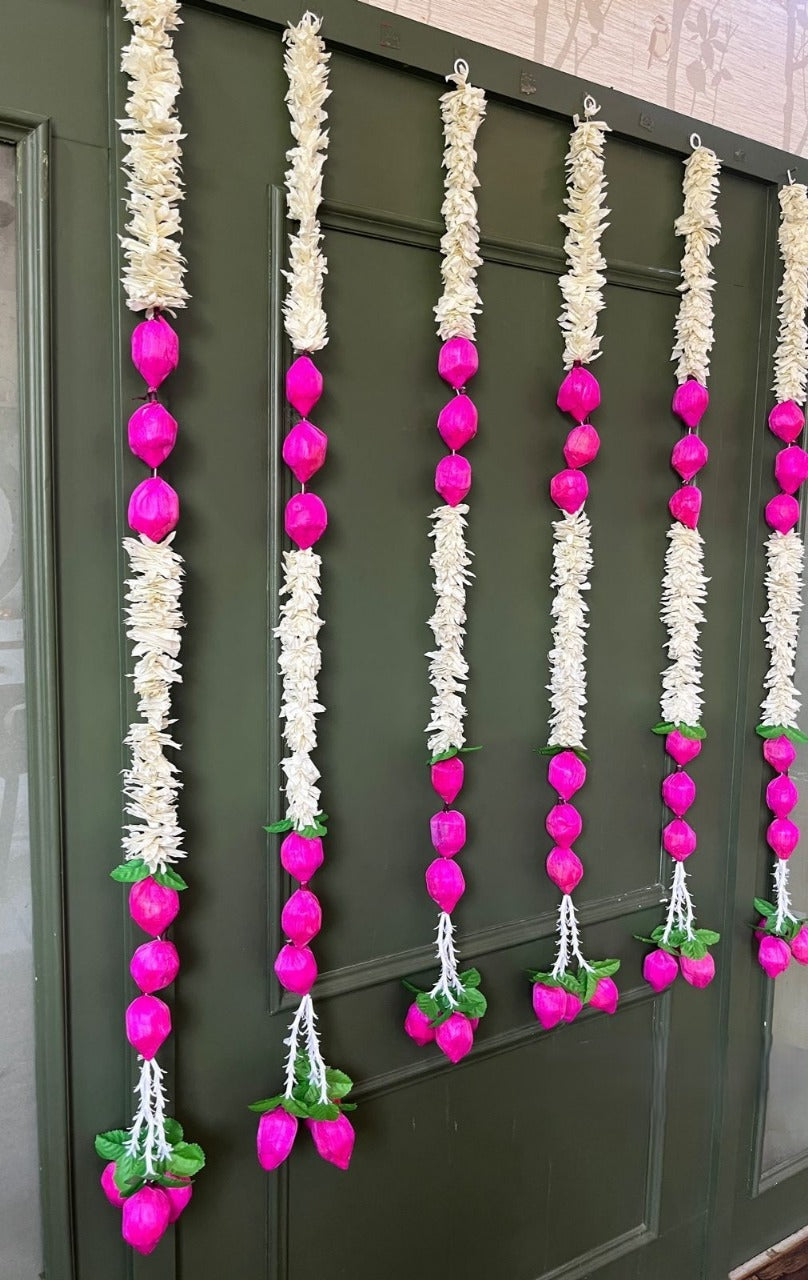 Handmade lotus flower hanging for Diwali and weddings