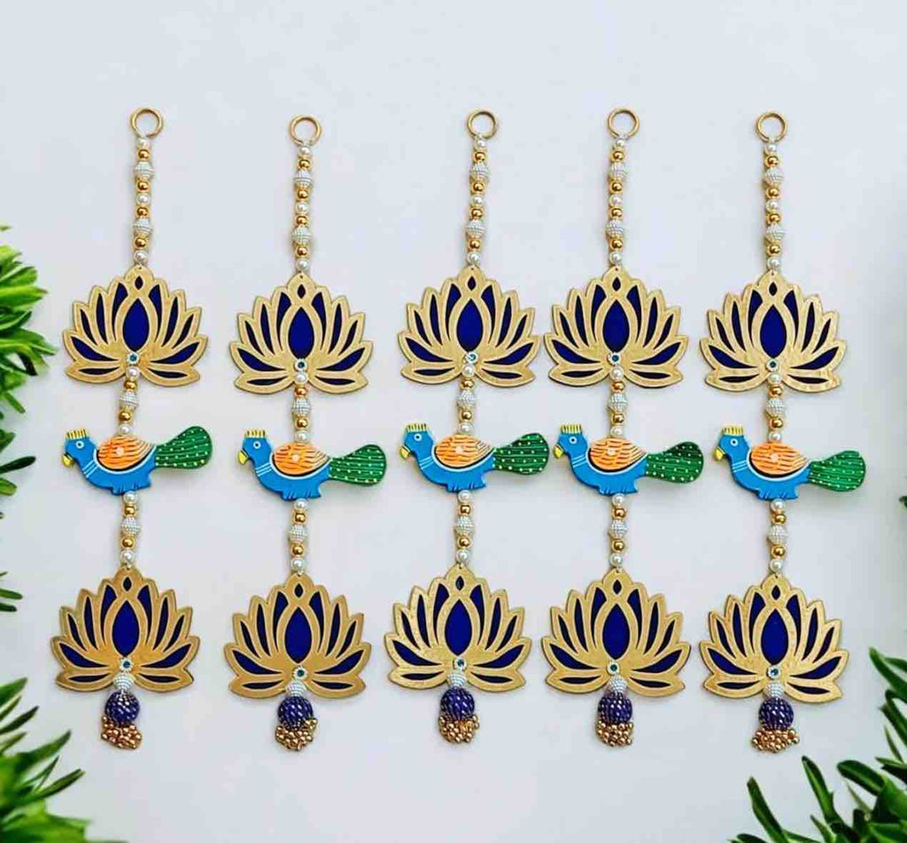 Wooden peacock and Lotus hanging 18 inch for home décor