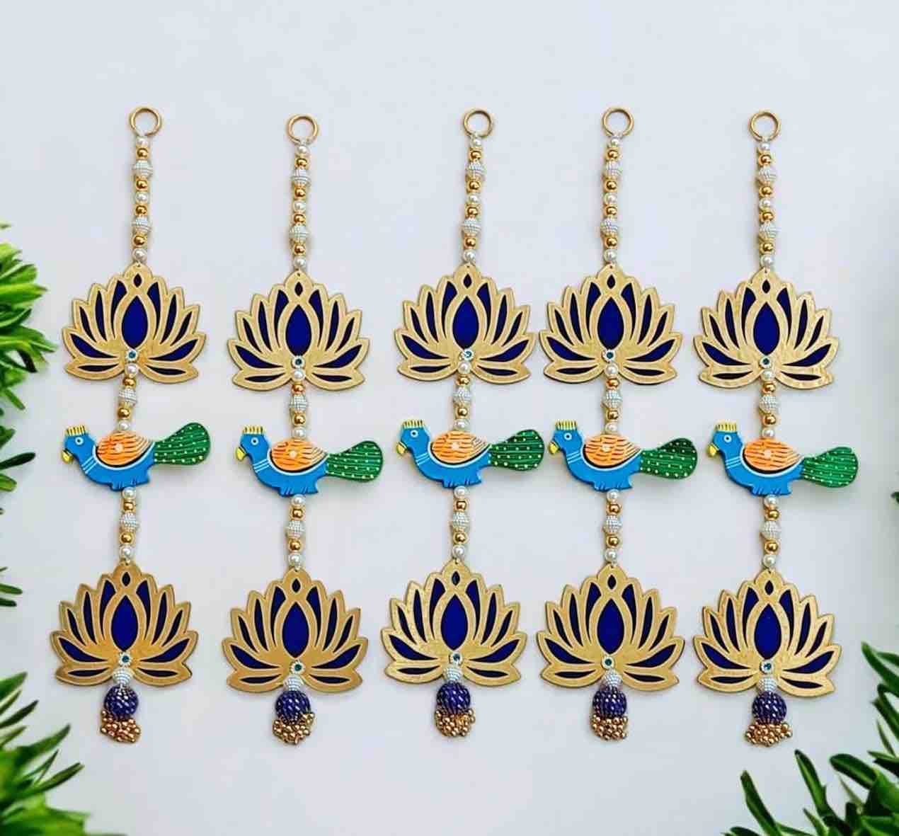 Wooden peacock and Lotus hanging 18 inch for home décor