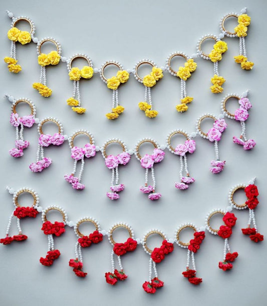 Decorative multi-colour flower toran for pooja room and festivals