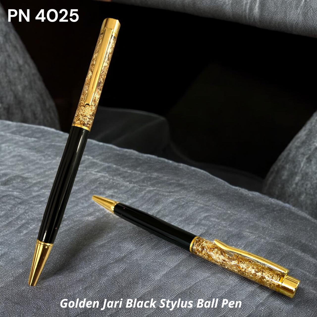 Black executive pen with golden jari design for corporate gifting