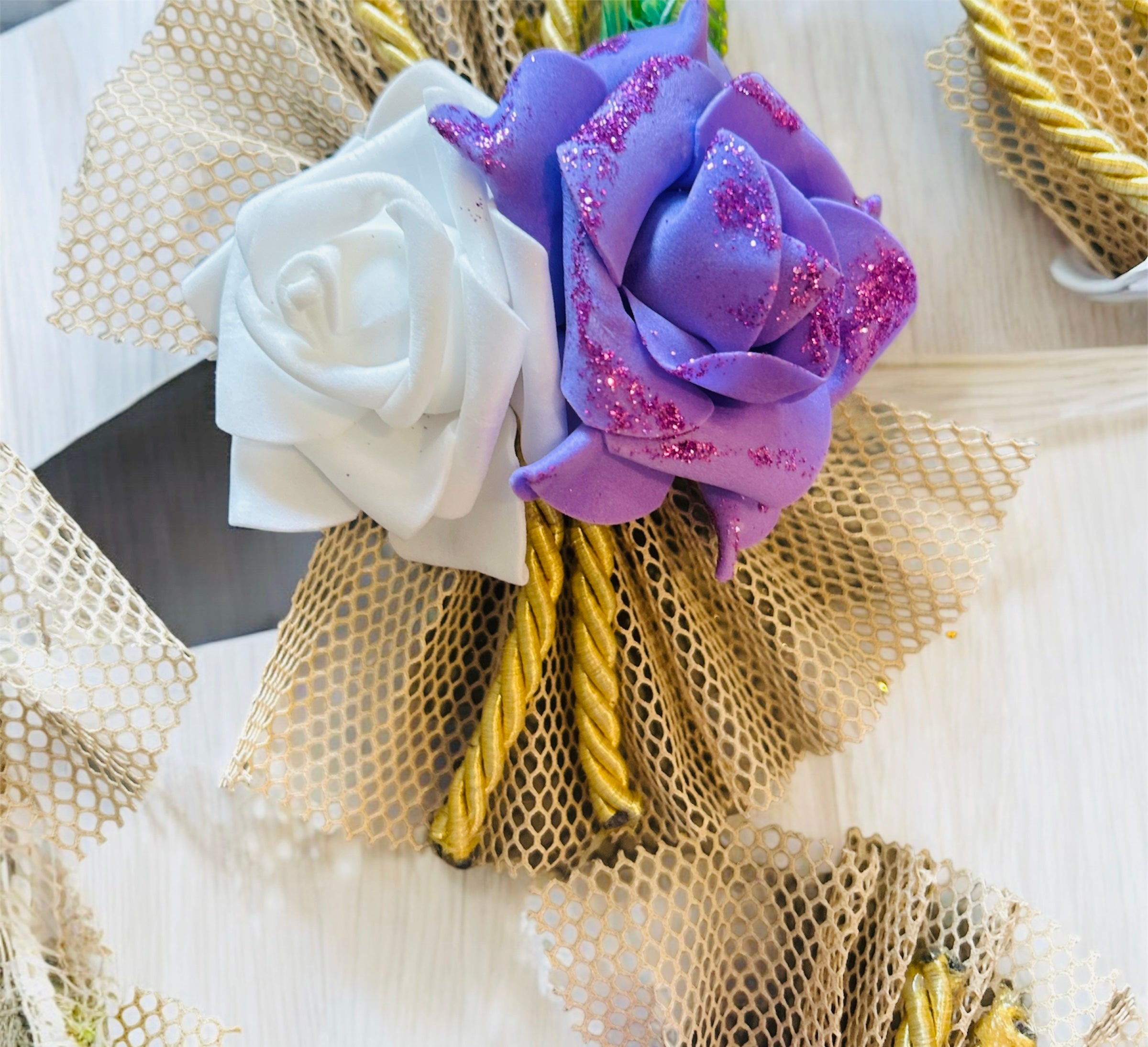 2 Foam Rose Artificial Flower Bunch – Assorted Colors for Gift Packing & Decoration | Wrap Shap