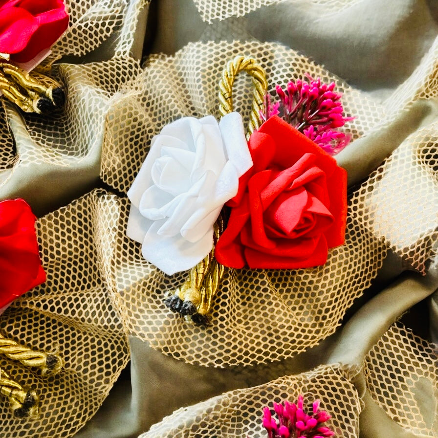 2 Foam Rose Artificial Flower Bunch – Assorted Colors for Gift Packing & Decoration | Wrap Shap