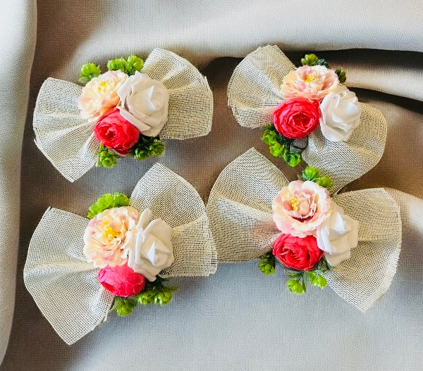 3 Assorted Artificial Flower Bunch with Jute Back – Premium Gift Packing Accessory by Wrap Shap