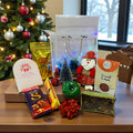 Christmas Gift Hamper in PVC Decorated Bag – Cookies, Chocolates, Cake & Festive Décor