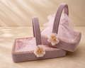 Premium Golden Shimmer Basket with Handle & Net