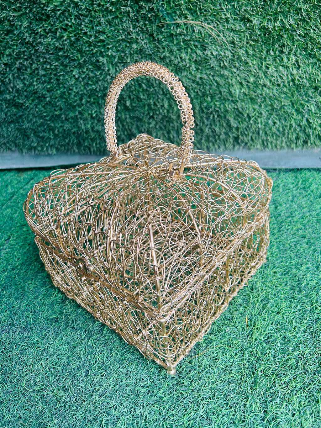 Golden Metal Mesh Design Gift Box