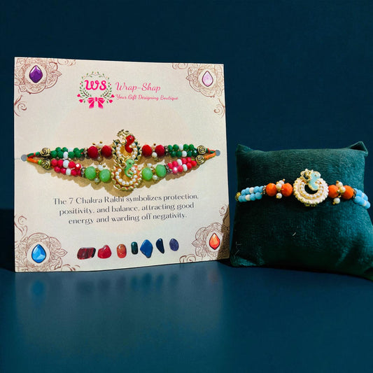 Wrap Shap Ganesh Face with Om Rakhi - Model R96 with Roli Chawal