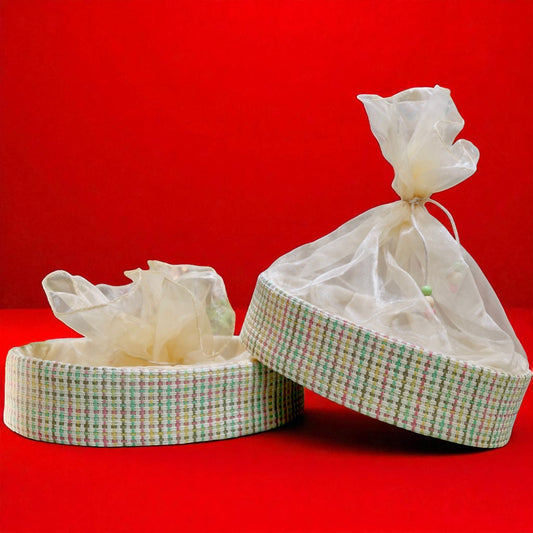 Wrap Shap Rainbow Oval Basket in multicolor finish – festive oval gift tray for Diwali, wedding, Rakhi, and Indian celebrations