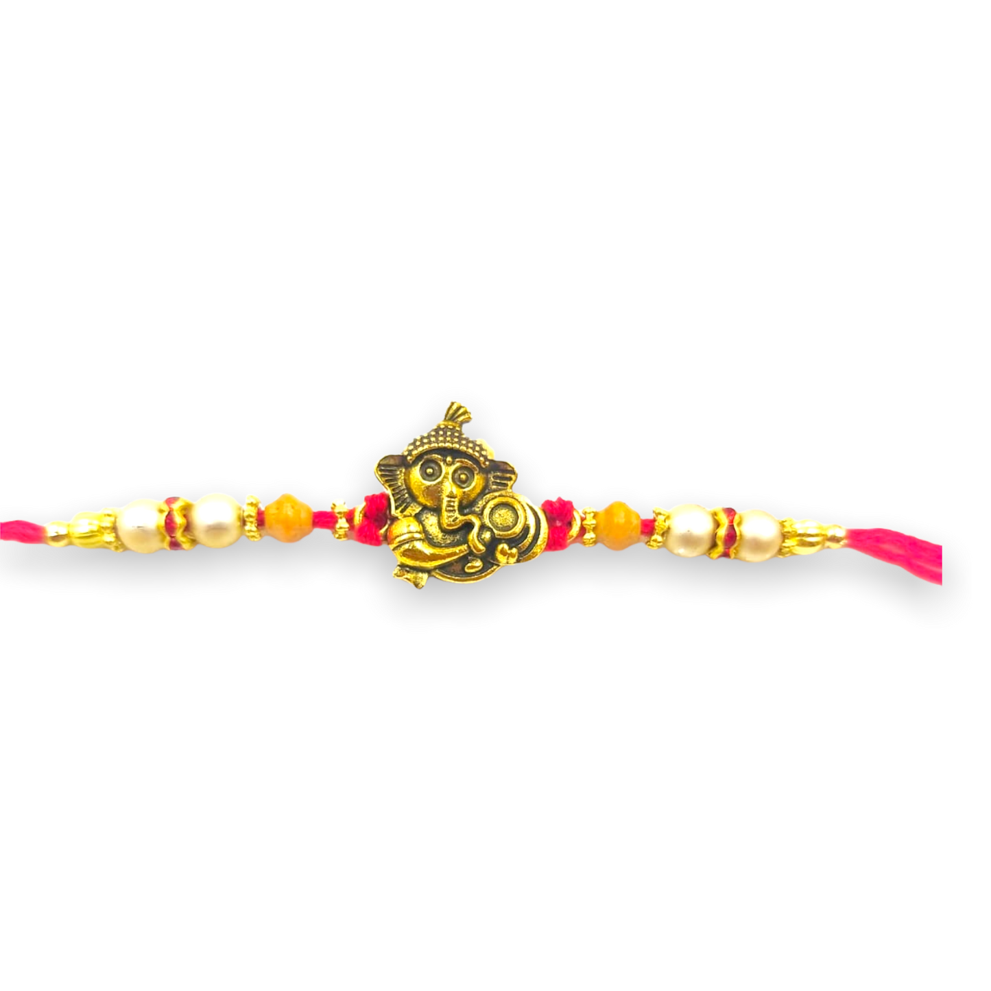 Wrap Shap Ganesh Rakhi with Roli Chawal - Model 15615