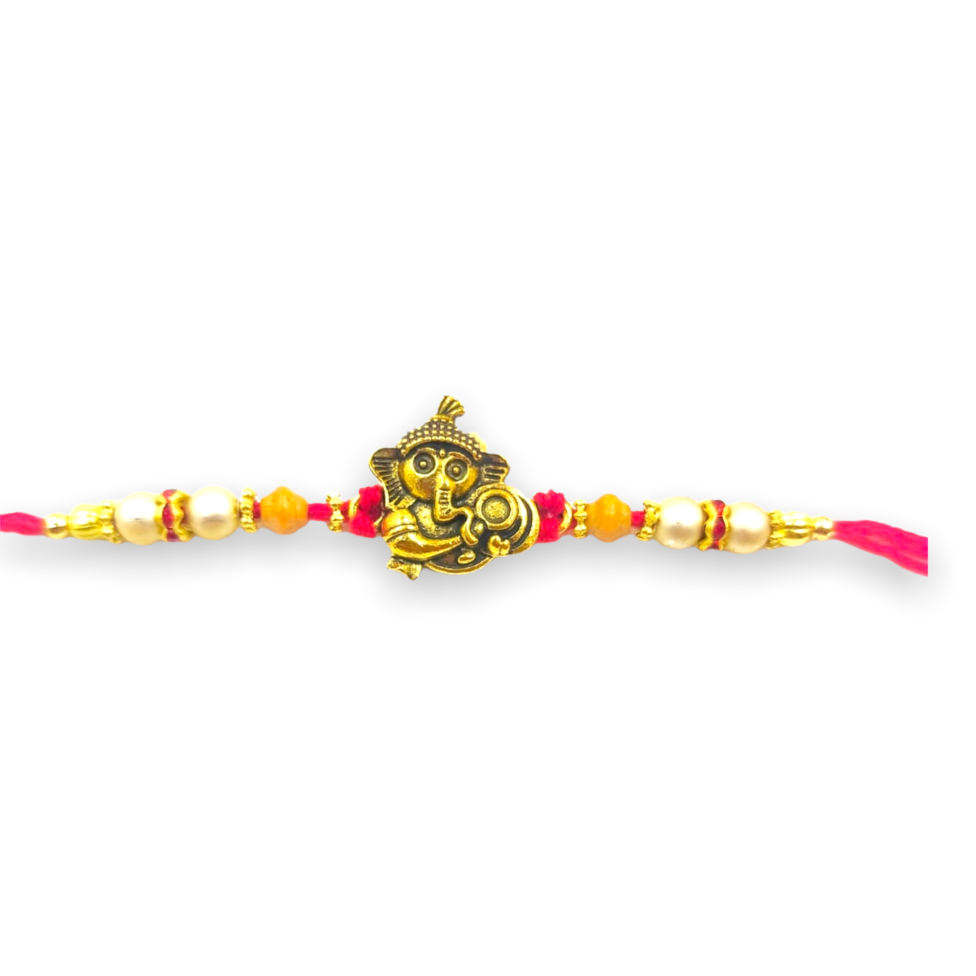 Wrap Shap Ganesh Rakhi with Roli Chawal - Model 15615