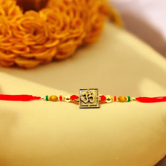 Wrap Shap 1837 Om Design Rakhi with Roli Chawal