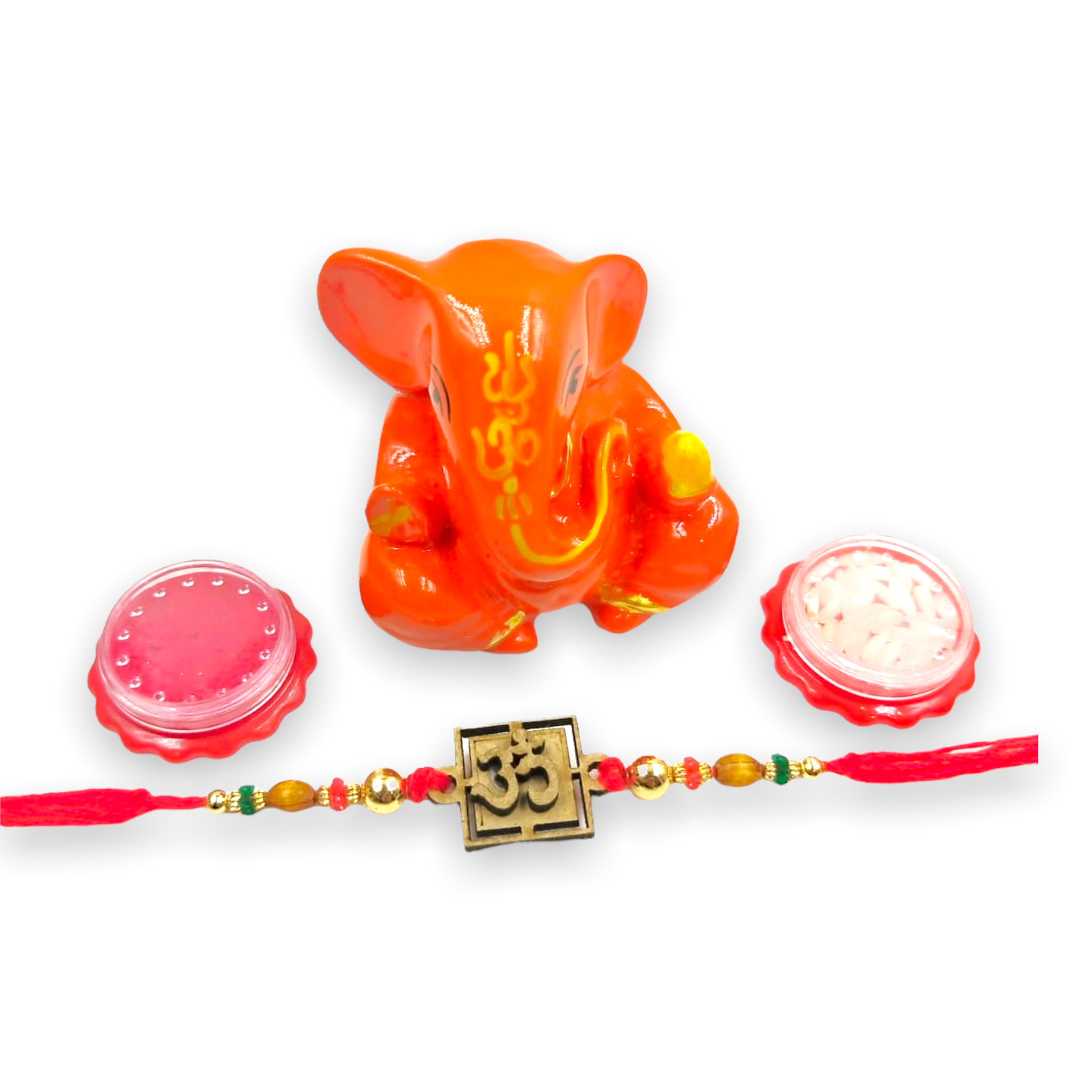 Wrap Shap 1837 Om Design Rakhi with Roli Chawal