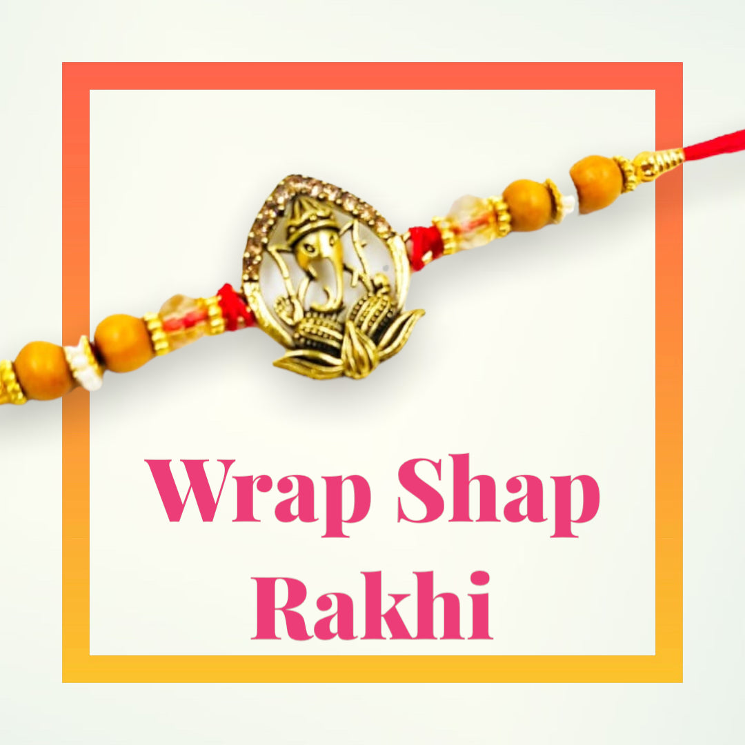 Wrap Shap 2307 Ganeshji on Lotus Metal Rakhi – Divine Blessings with Roli Chawal