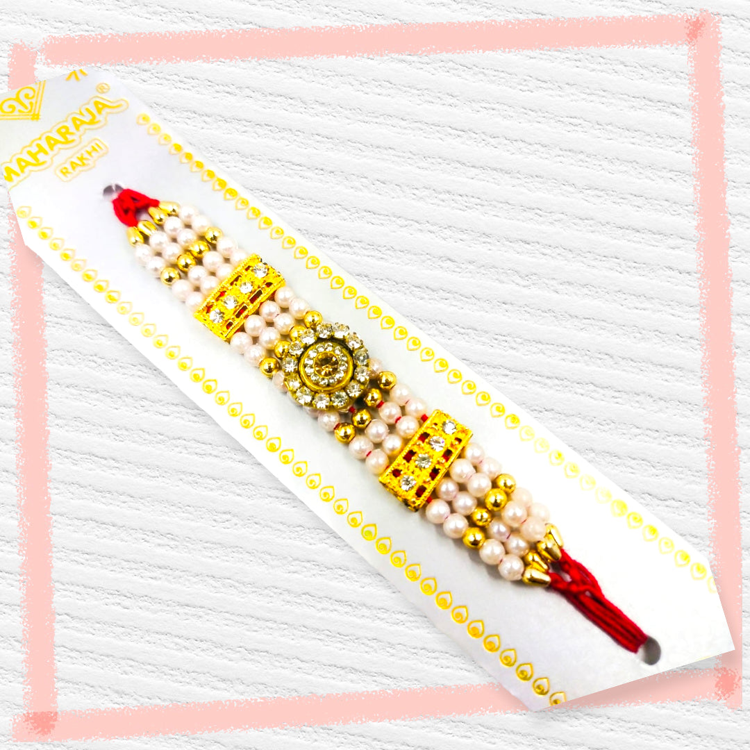 Wrap Shap 607028 Heavy Multi-Layered Beads Rakhi with Roli Chawal