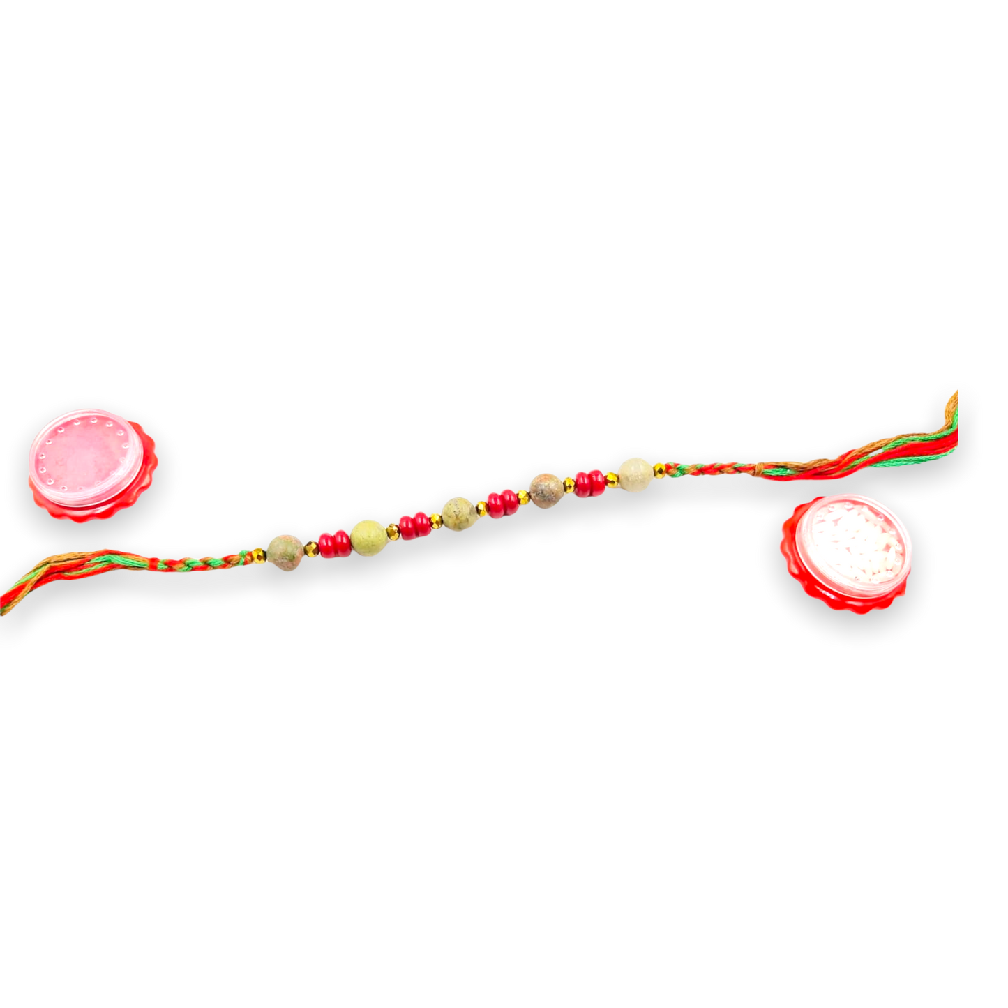 Wrap Shap G9613 Rakhi with Multicolor Beads - Includes Roli Chawal