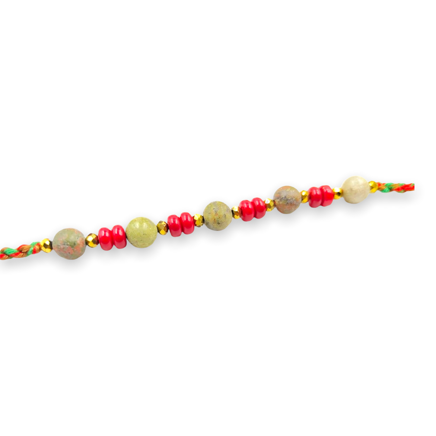 Wrap Shap G9613 Rakhi with Multicolor Beads - Includes Roli Chawal