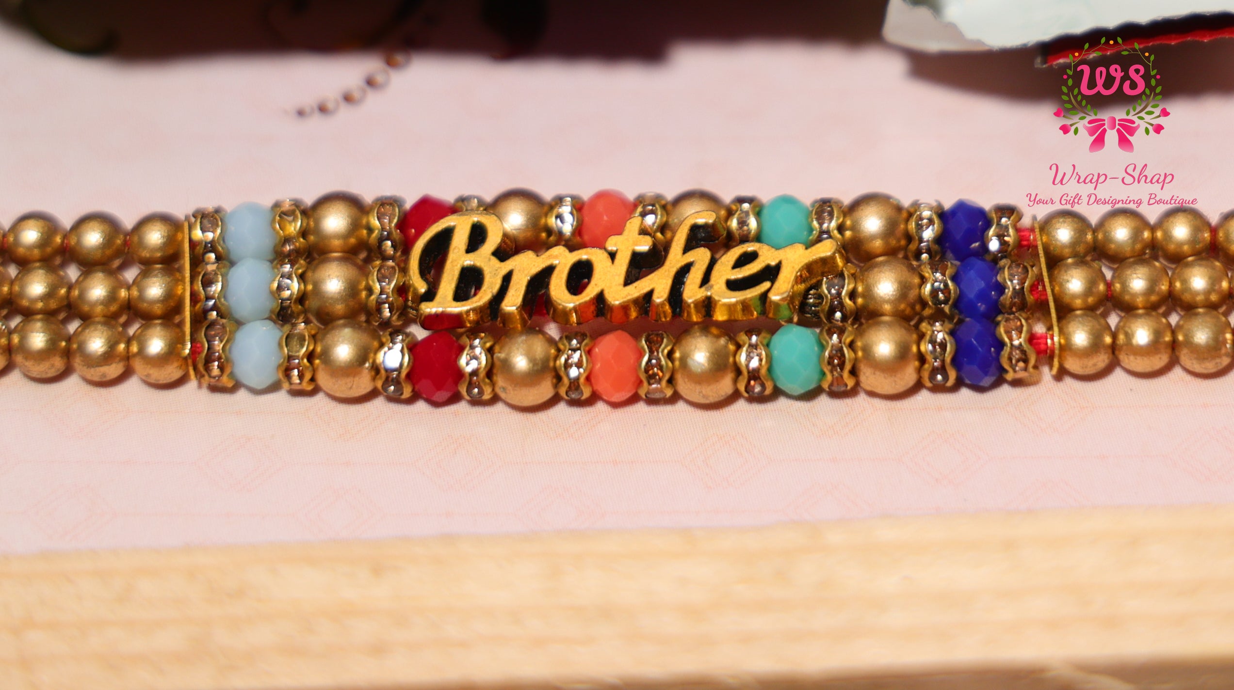Rakhi Hamper with Assorted Chocolates in Wooden Box & Premium Rakhi for Brother | Wrap Shap