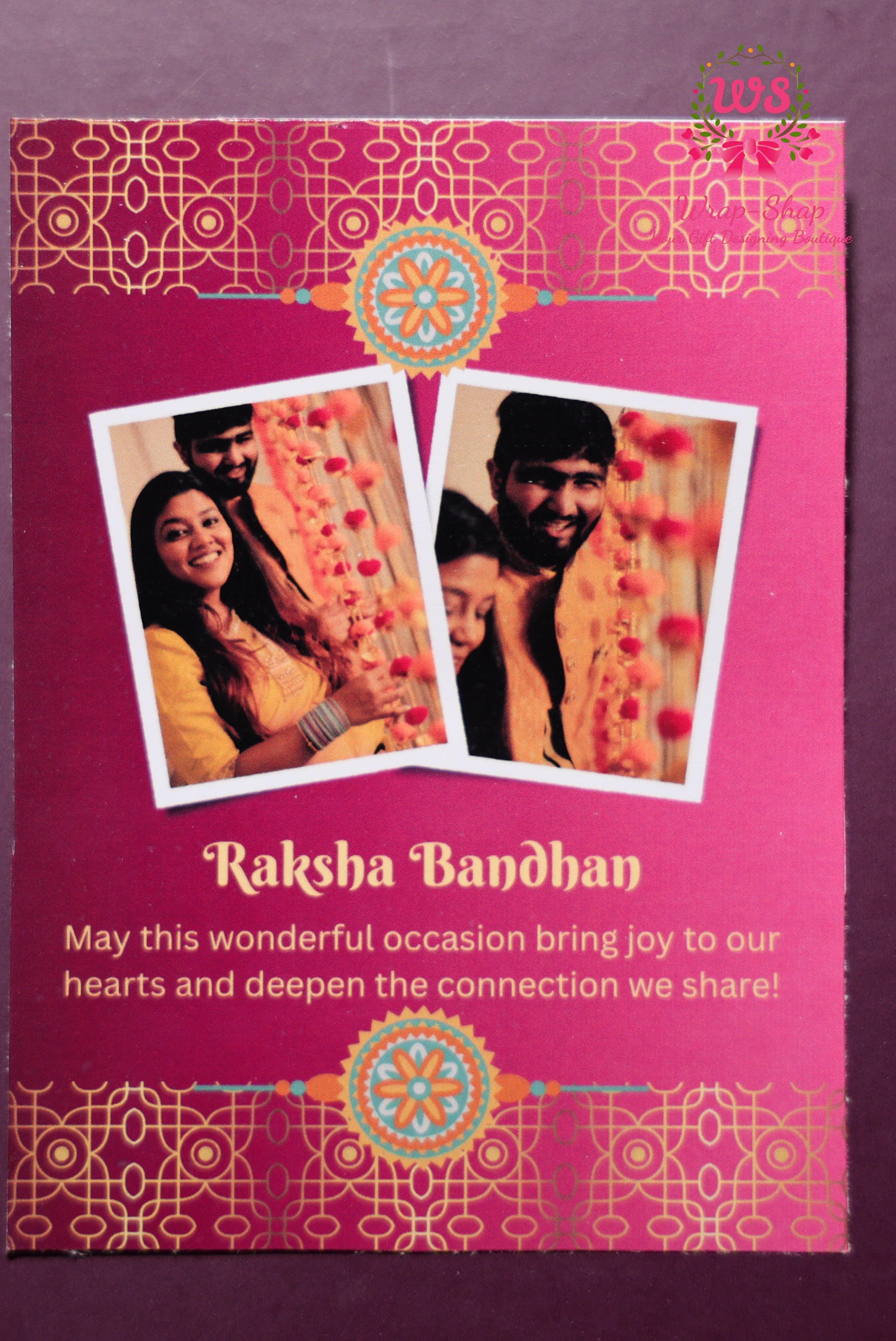 Luxury Bhaiya Bhabhi Rakhi Gift Hamper with Love Co Body Care, Dry Fruits, Candles, Chocolates & Personalized Photo Tag | Wrap Shap