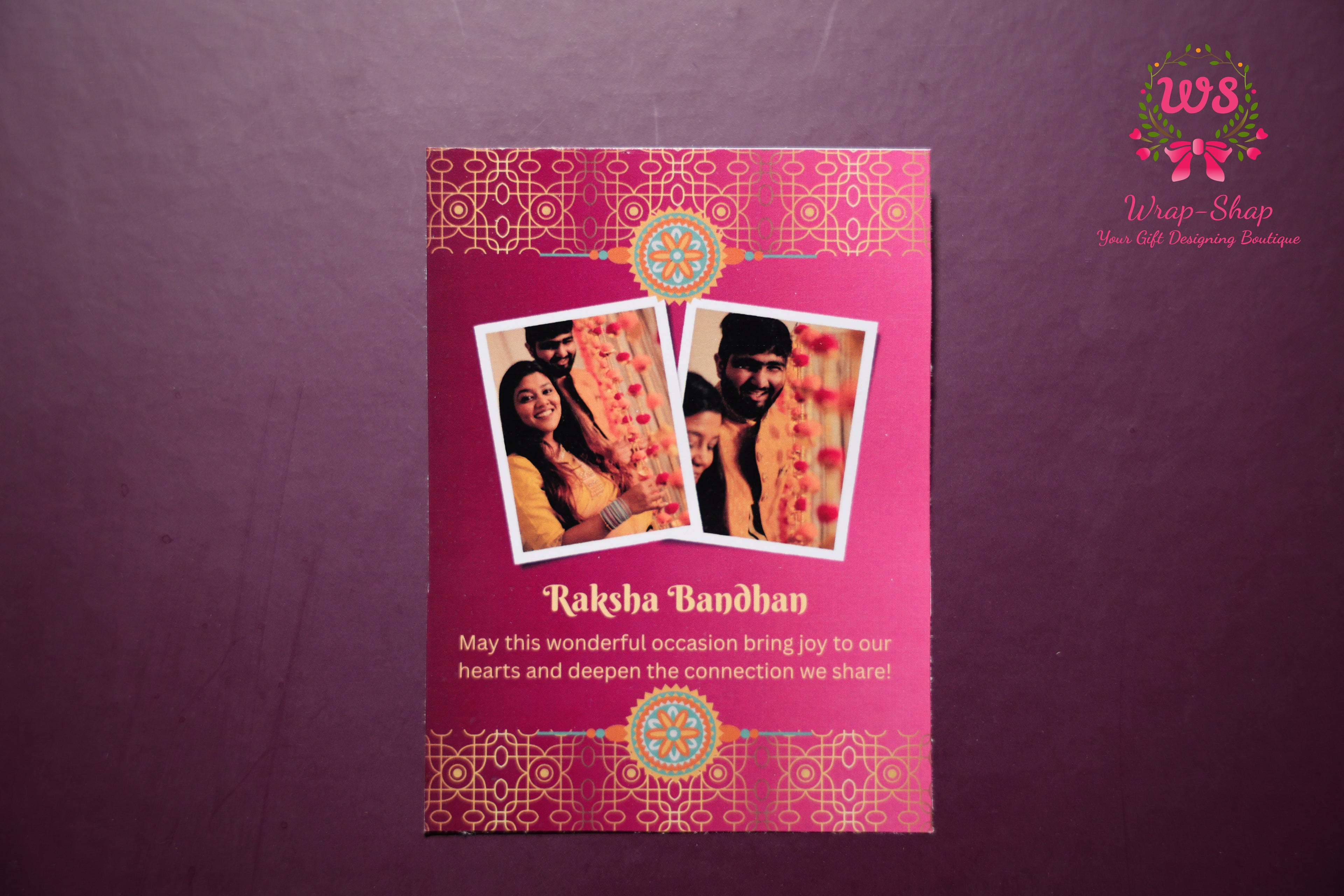 Luxury Bhaiya Bhabhi Rakhi Gift Hamper with Love Co Body Care, Dry Fruits, Candles, Chocolates & Personalized Photo Tag | Wrap Shap