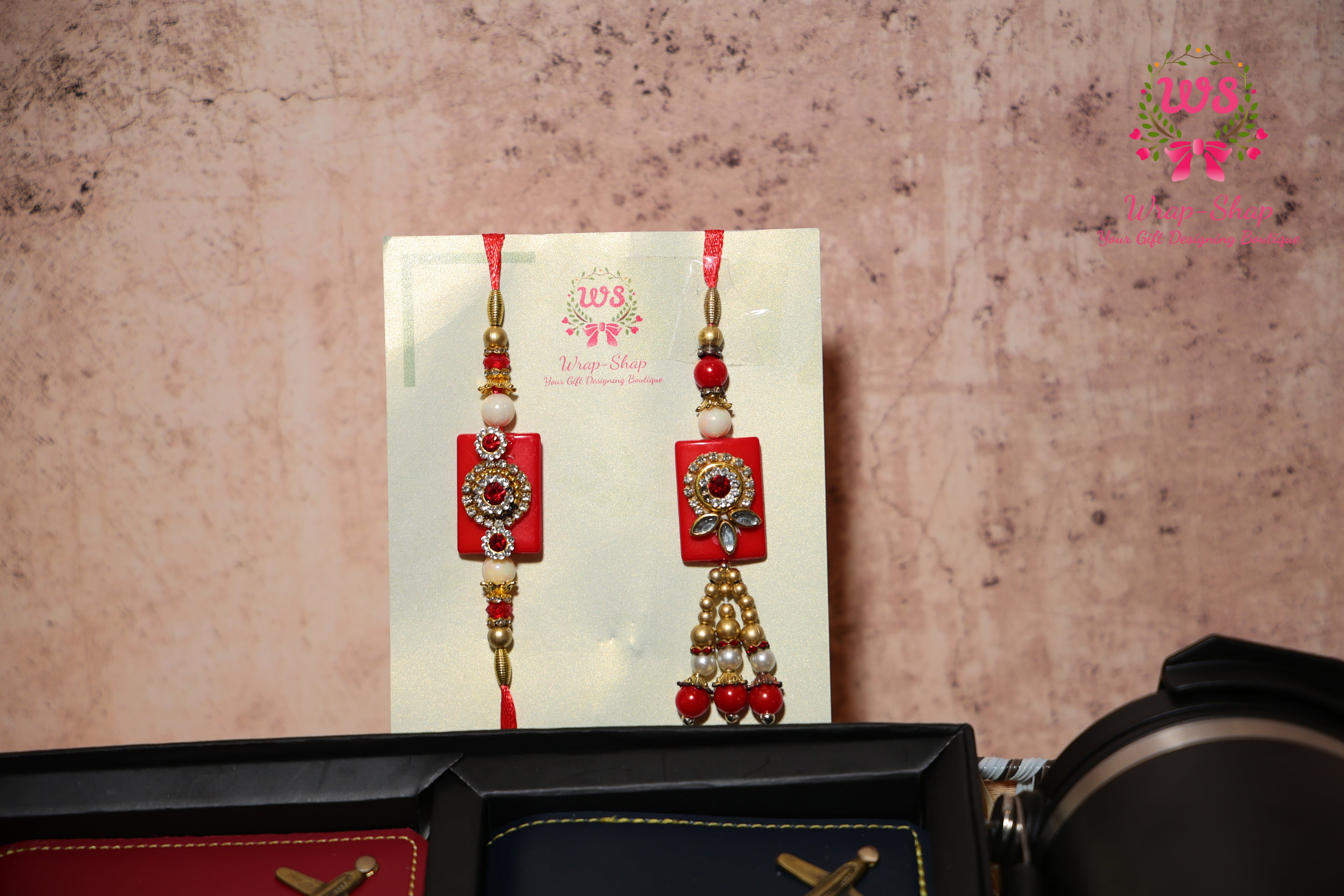 Personalized Bhaiya Bhabhi Rakhi Hamper with Custom Passport Covers, Ferrero Rocher, Flask & Gift Basket | Wrap Shap