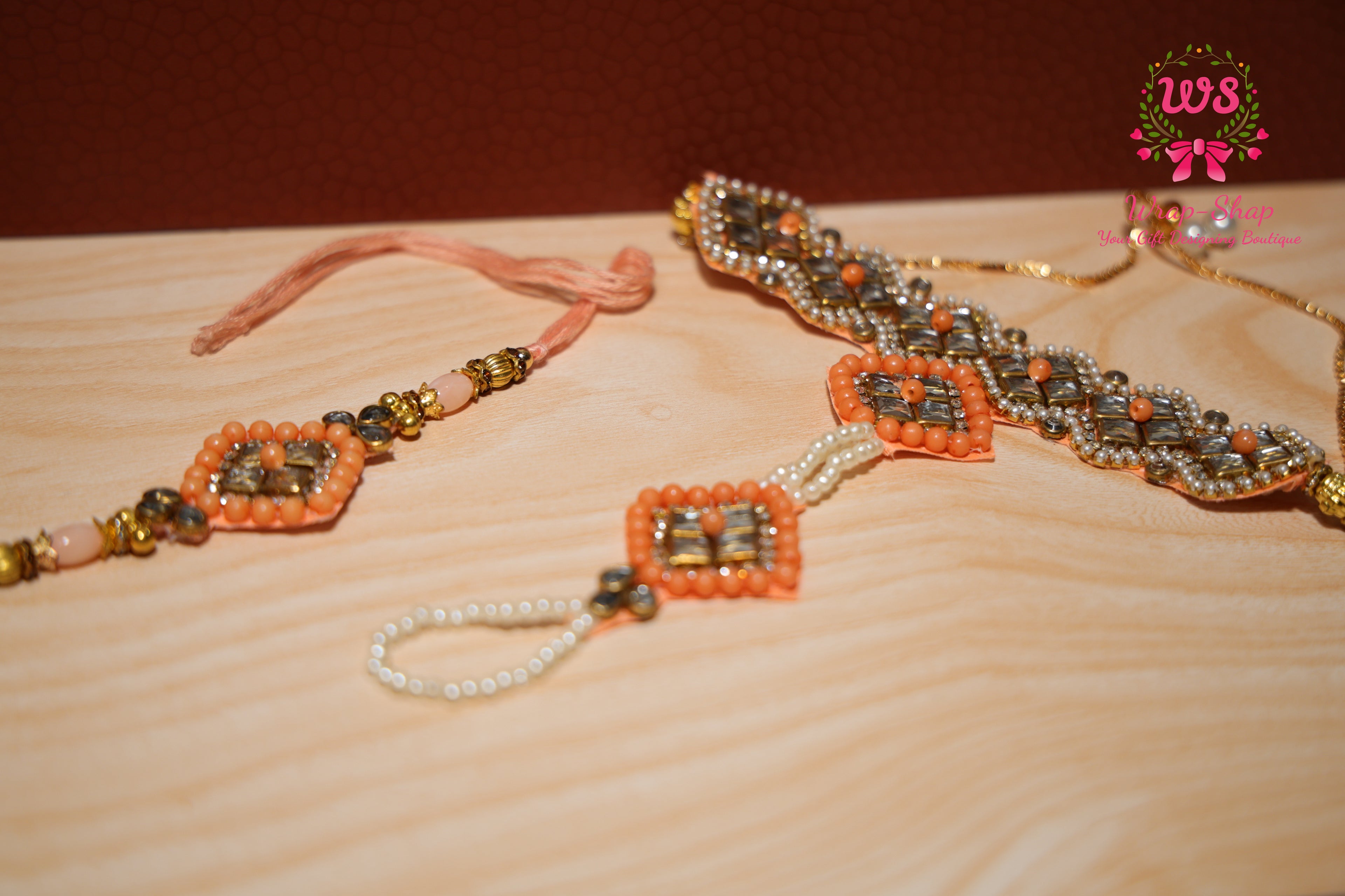 Bhaiya Bhabhi Rakhi Hamper with Love Co Shower Gift Set, Cookies, Chocolates, Candle & Photo Frame in Leather Tray | Wrap Shap