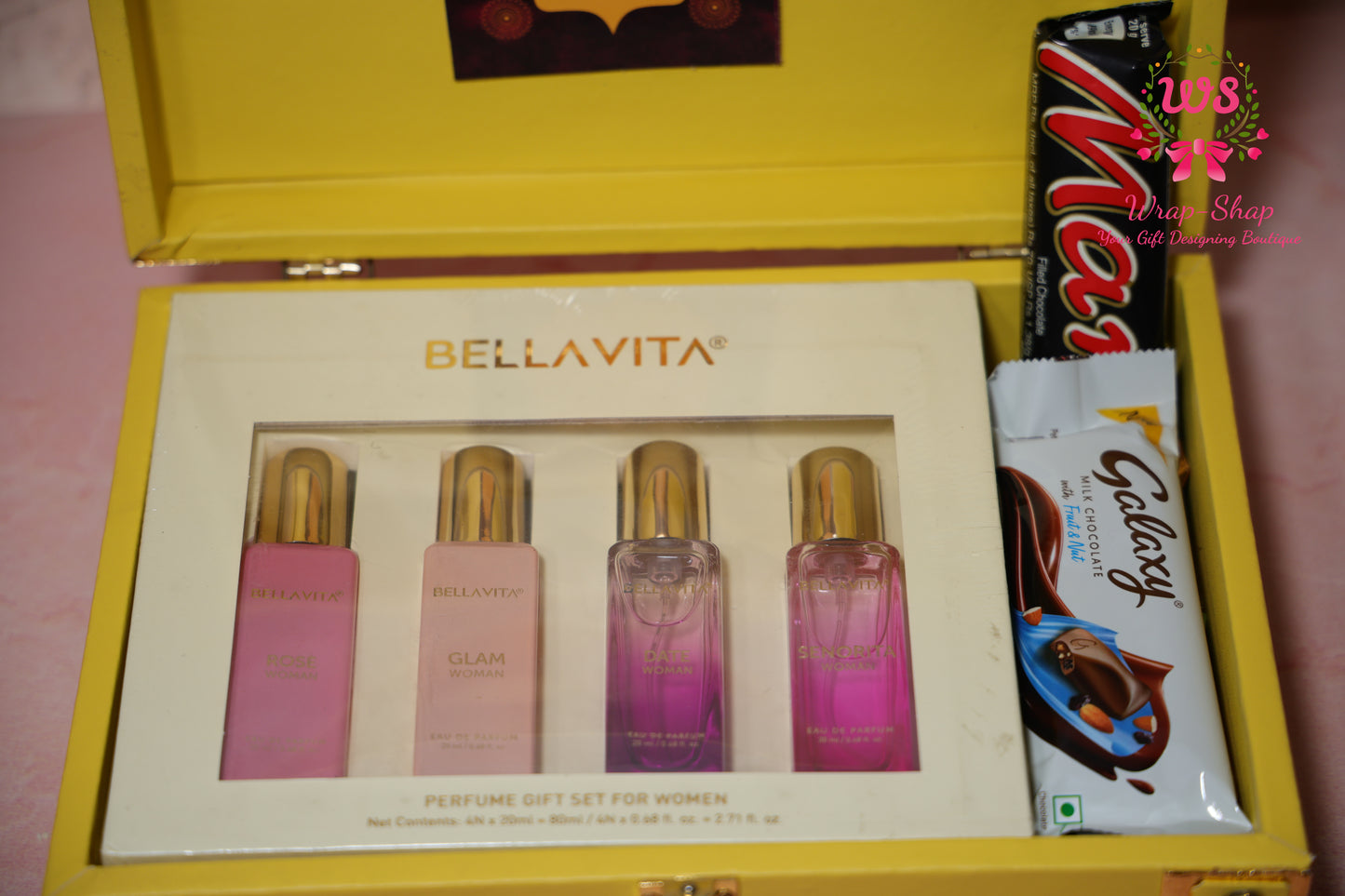 Bella Vita Perfume & Chocolate Gift Hamper in Jewellery Storage Box | Wrap Shap