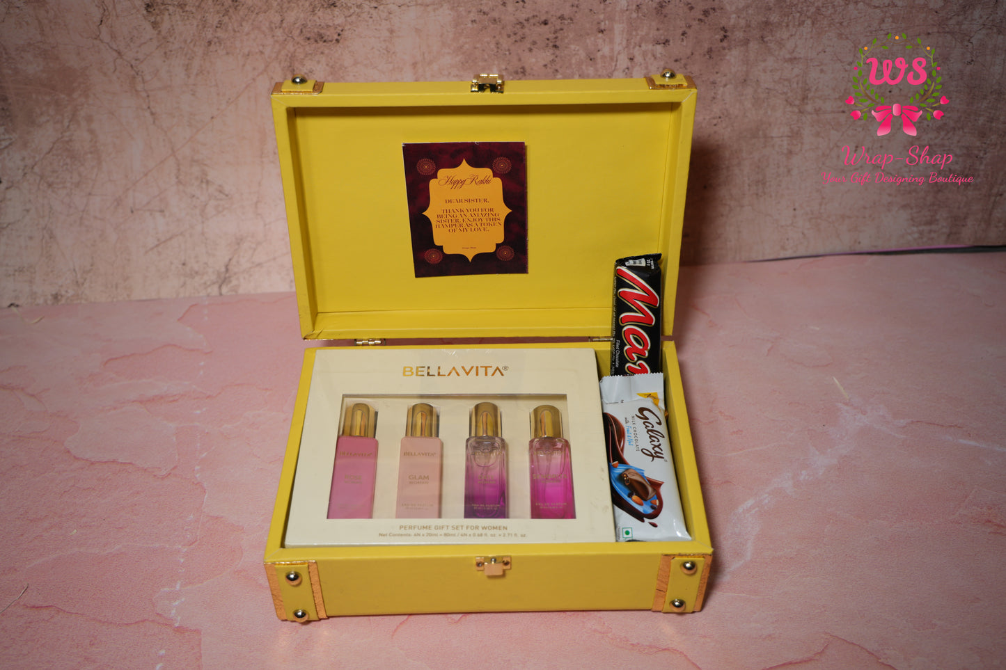 Bella Vita Perfume & Chocolate Gift Hamper in Jewellery Storage Box | Wrap Shap